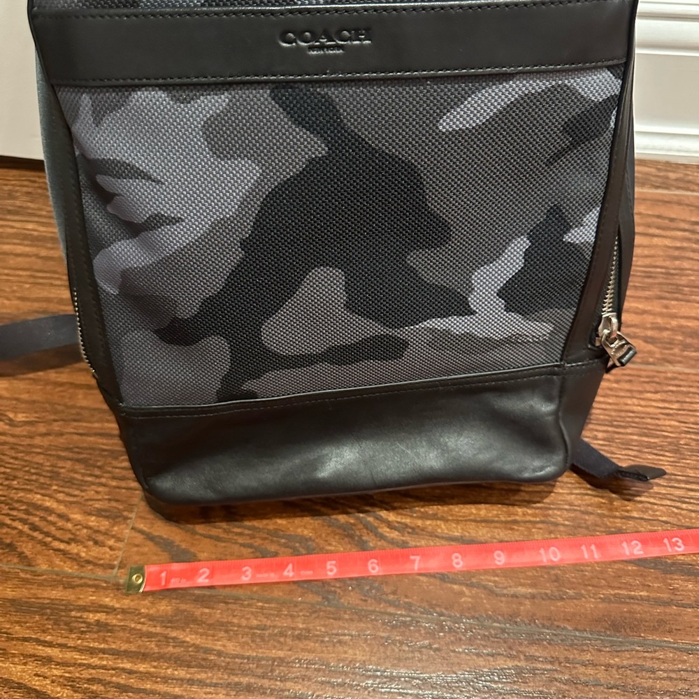 Coach Leather & Canvas Dark Camo Backpack - Picture 6 of 7